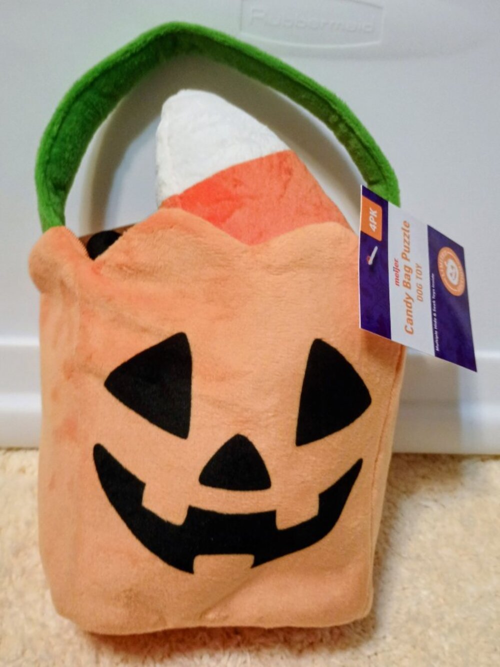 4 Piece Halloween Candy Bag Puzzle Plush Dog Toy